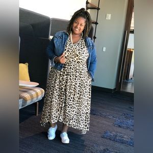 Button Down Leopard Print Maxi Dress | Beauticurve x Lane Bryant | Size 24